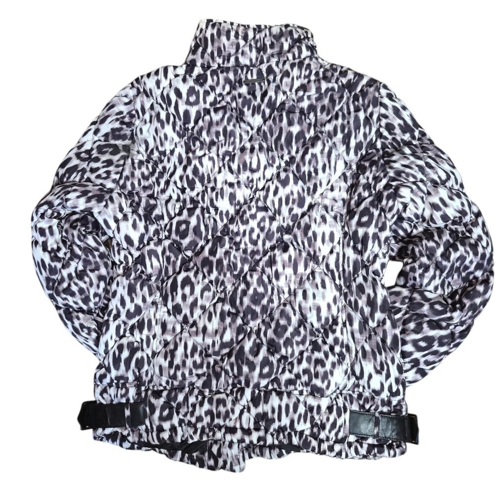 Andrew Marc New York Snow Leopard Print Puffer Coat Size Large - Picture 3 of 9